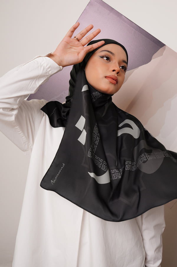 HULWAH PRINTED SHAWL (ASWAD BLACK)