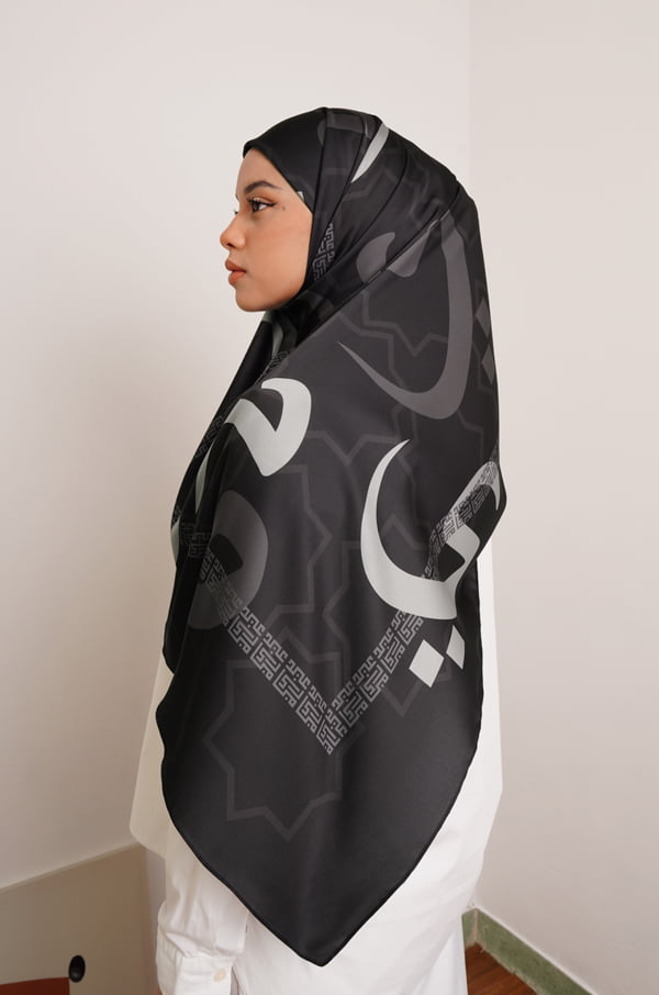 HULWAH PRINTED SHAWL (ASWAD BLACK)
