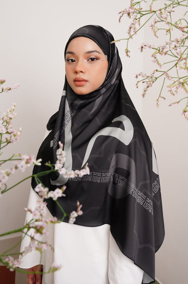 HULWAH PRINTED SHAWL (ASWAD BLACK)