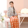 LITTLE KIEARA : KARA PRINTED KURUNG KIDS (BLUE ORANGE)