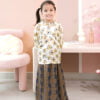 LITTLE KIEARA : KARA PRINTED KURUNG KIDS (MIDNIGHT BROWN)