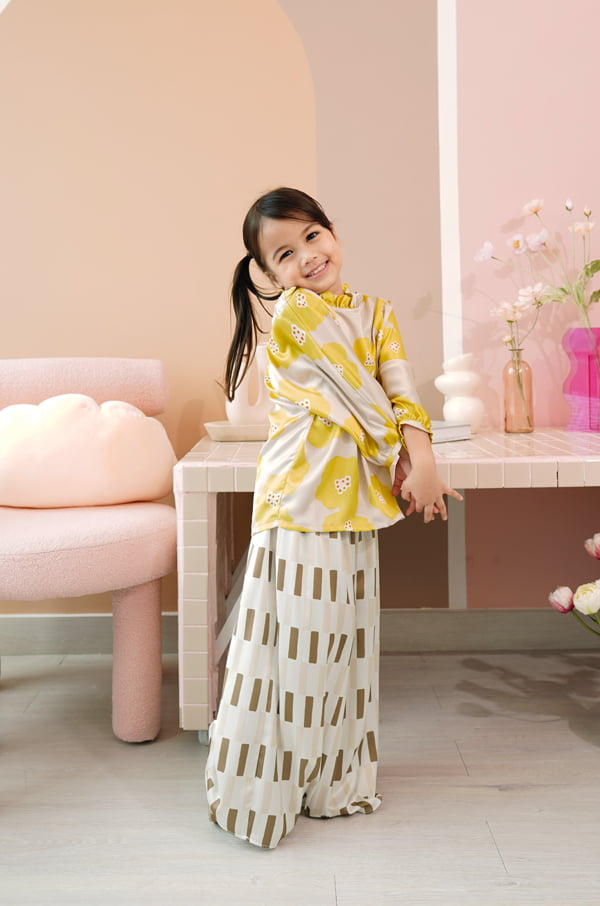 LITTLE KIEARA : NARI PRINTED KURUNG KIDS (BISCOTTI)
