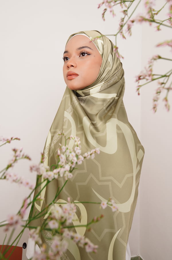 LIGHT OLIVE 4 HULWAH PRINTED SHAWL (LIGHT OLIVE)
