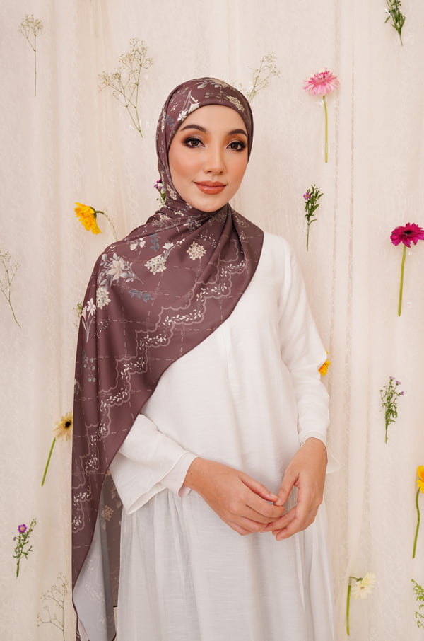 AILEE PRINTED SHAWL (WINE RED)