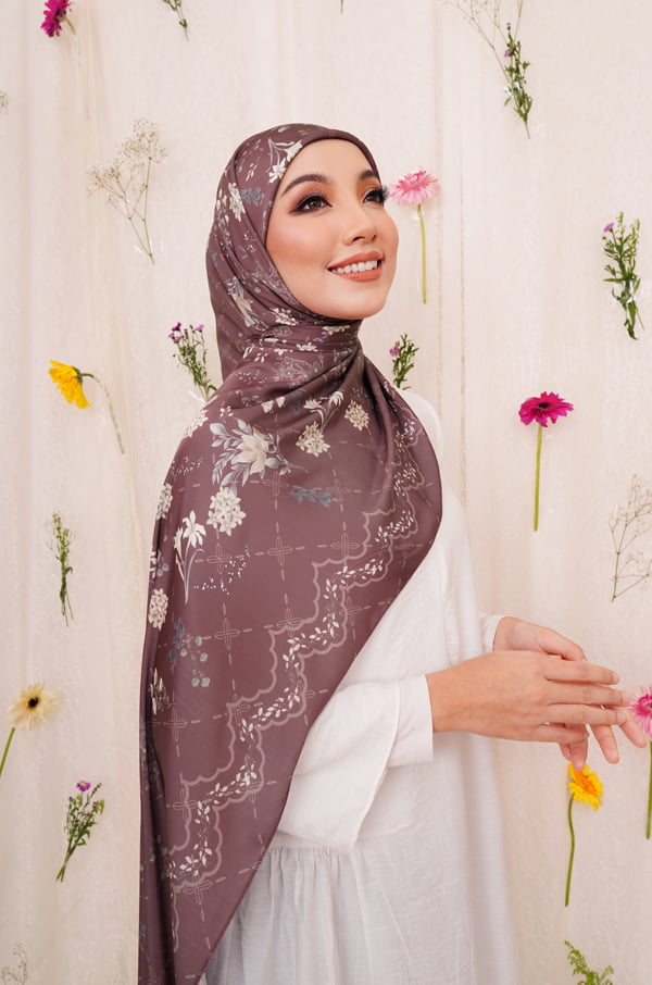AILEE PRINTED SHAWL (WINE RED)