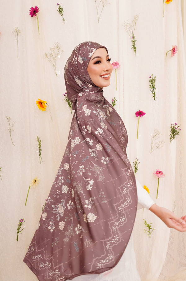 AILEE PRINTED SHAWL (WINE RED)