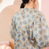 KIEARA : KARA PRINTED KURUNG MOM (BLUE ORANGE)
