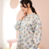 KIEARA : KARA PRINTED KURUNG MOM (BLUE ORANGE)