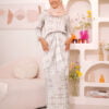 MOM 2 ZEHRA PRINTED KURUNG (COOL GREIGE)