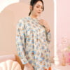 KIEARA : KARA PRINTED KURUNG MOM (BLUE ORANGE)
