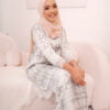 MOM 5 ZEHRA PRINTED KURUNG (COOL GREIGE)