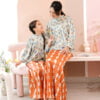 KIEARA : KARA PRINTED KURUNG MOM (BLUE ORANGE)