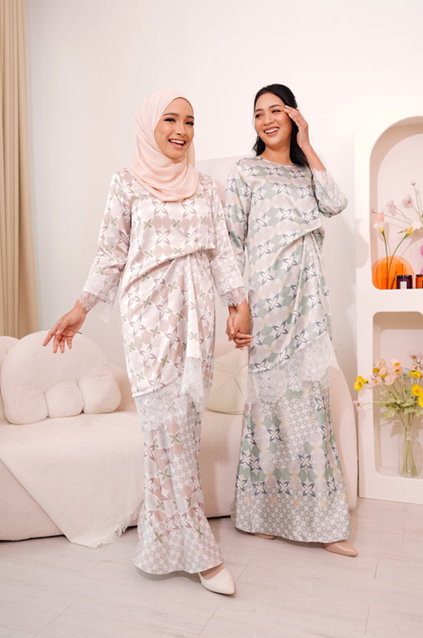 ZEHRA PRINTED KURUNG (LAUREL GREEN)