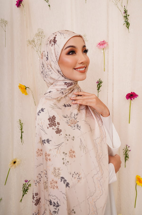 AILEE PRINTED SHAWL (APRICOT)
