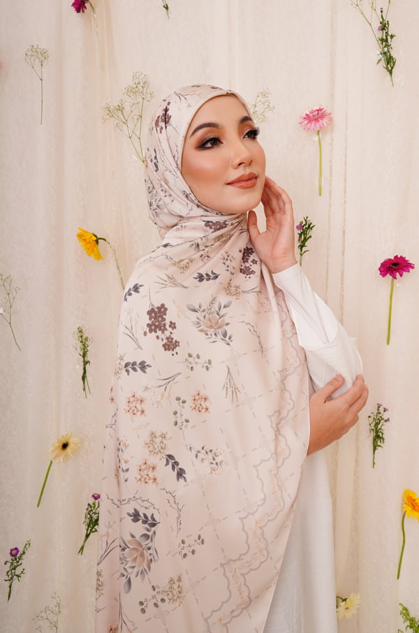 AILEE PRINTED SHAWL (APRICOT)