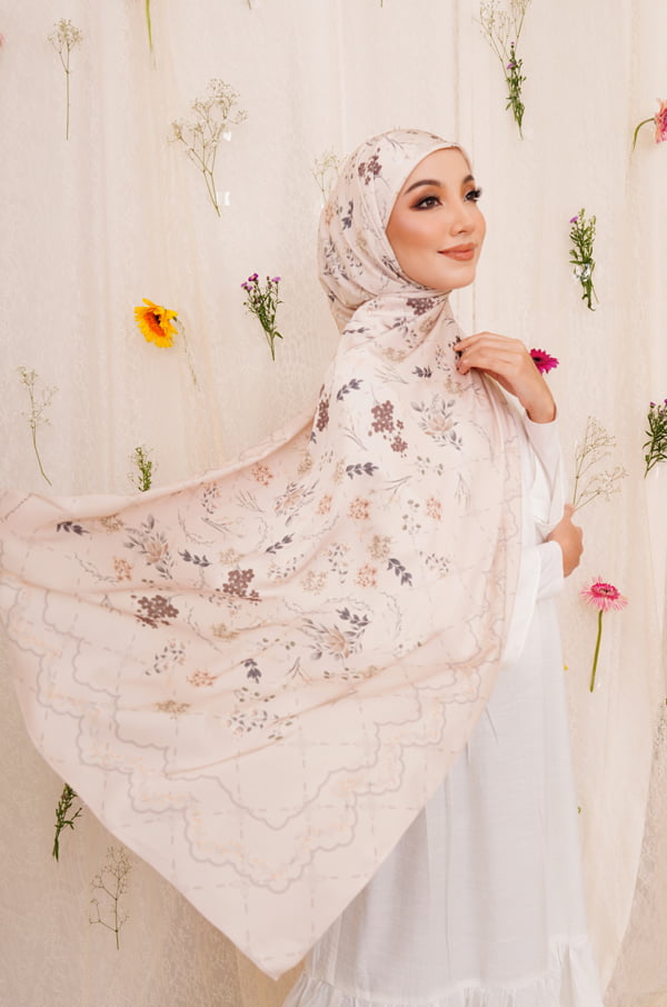 AILEE PRINTED SHAWL (APRICOT)
