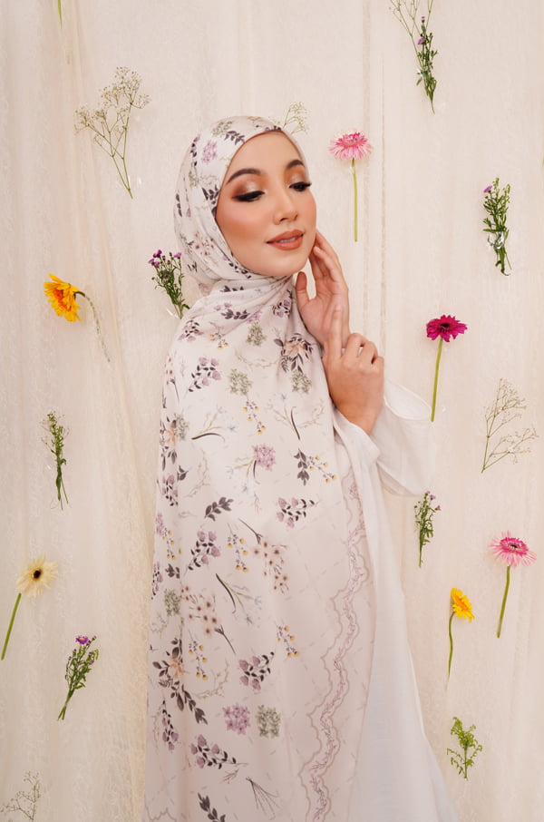 AILEE PRINTED SHAWL (VIOLA PURPLE)