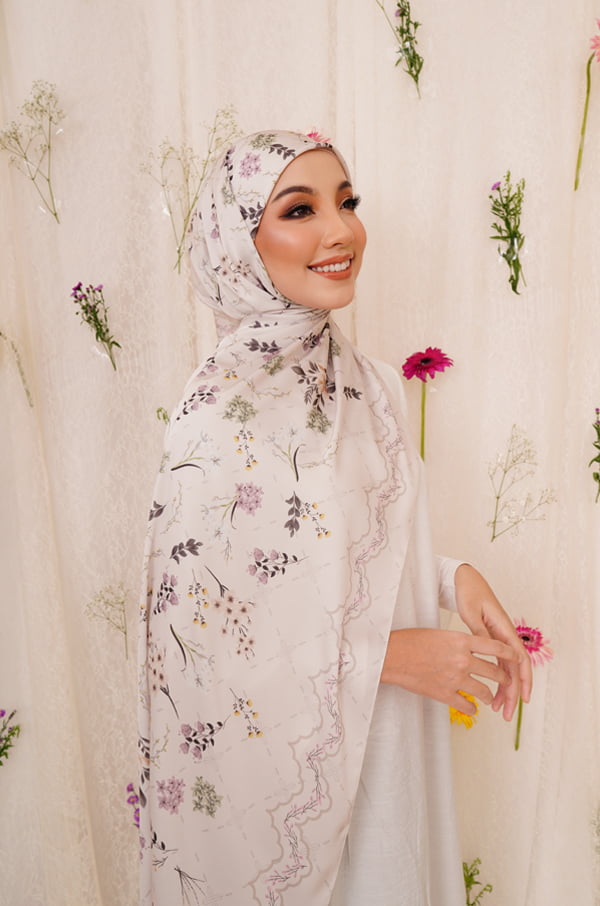 AILEE PRINTED SHAWL (VIOLA PURPLE)