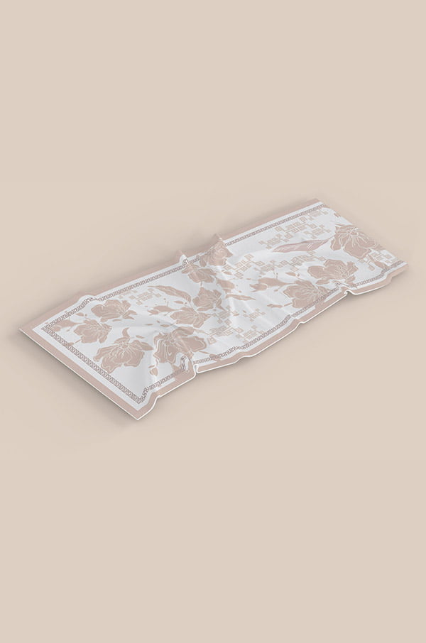 AINUN PRINTED SHAWL (BLEACHED APRICOT)