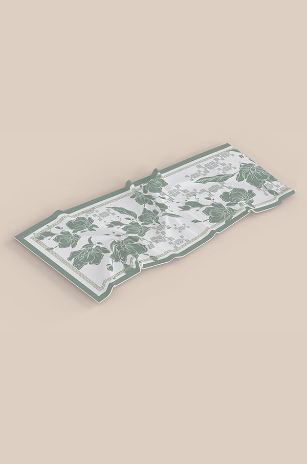 AINUN PRINTED SHAWL (ARTICHOKES GREEN)