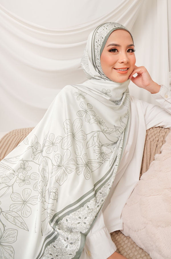 10022 - Crop NEELA FLOWER PRINTED SHAWL (RUSSIAN DARK GREEN)