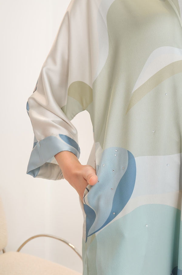 ANASTASIA CAFTAN SET (SILKY MINT)