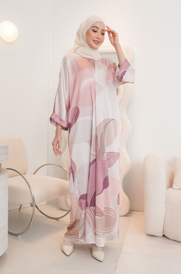 ANASTASIA CAFTAN SET (BARELY PINK)