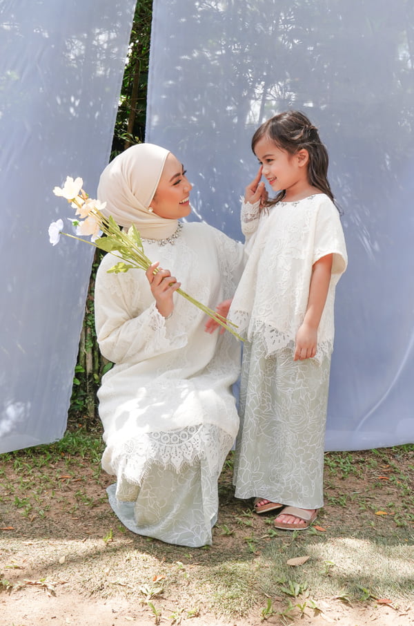 8627 RENDA SERIES : LITTLE KIRANA SET (SAGE GREEN)