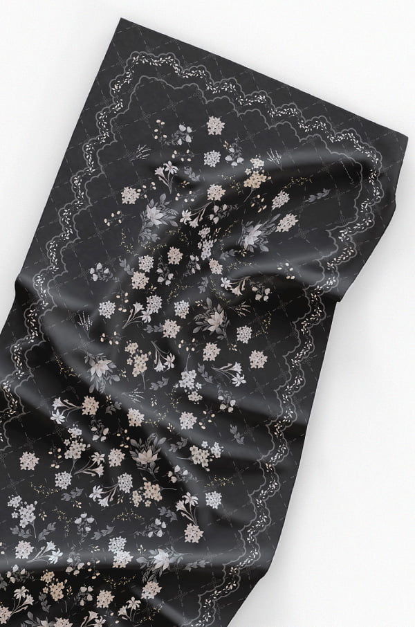 AILEE PRINTED SHAWL (BLACK SWAN)