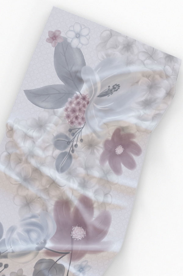 Geisha - Blueberry (600 x 906 px) GEISHA PRINTED SHAWL (BLUEBERRY)