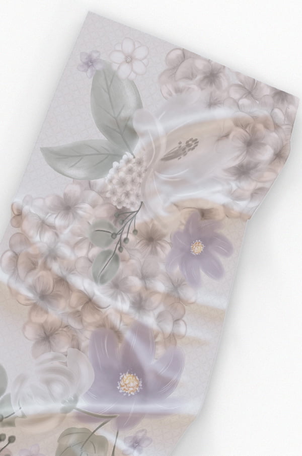 GEISHA PRINTED SHAWL (LIGHT PURPLE)