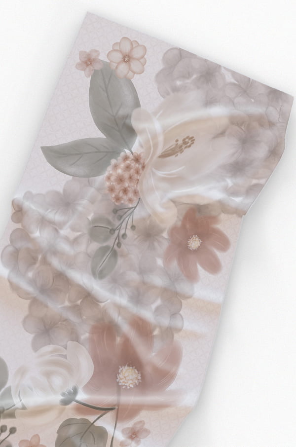 GEISHA PRINTED SHAWL (TUMBLEWEED)