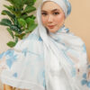 SKYSCRAPERS PRINTED SHAWL [CRUISE BLUE]