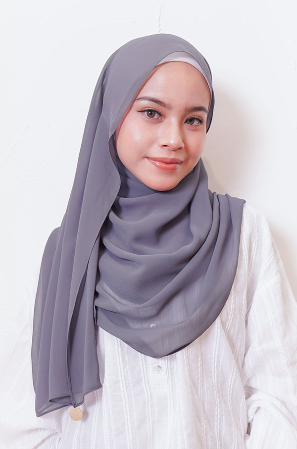 LIANA BASIC PLAIN SHAWL  [AMETHYST SMOKE]