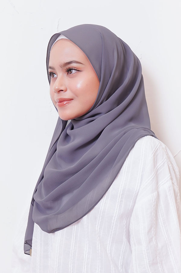 LIANA BASIC PLAIN SHAWL  [AMETHYST SMOKE]