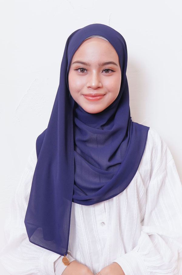 LIANA BASIC PLAIN SHAWL [SPACE BLUE]