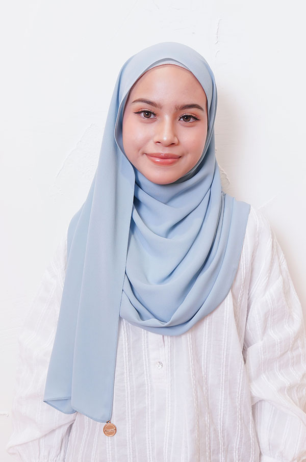 LIANA BASIC PLAIN SHAWL [PASTEL BLUE]