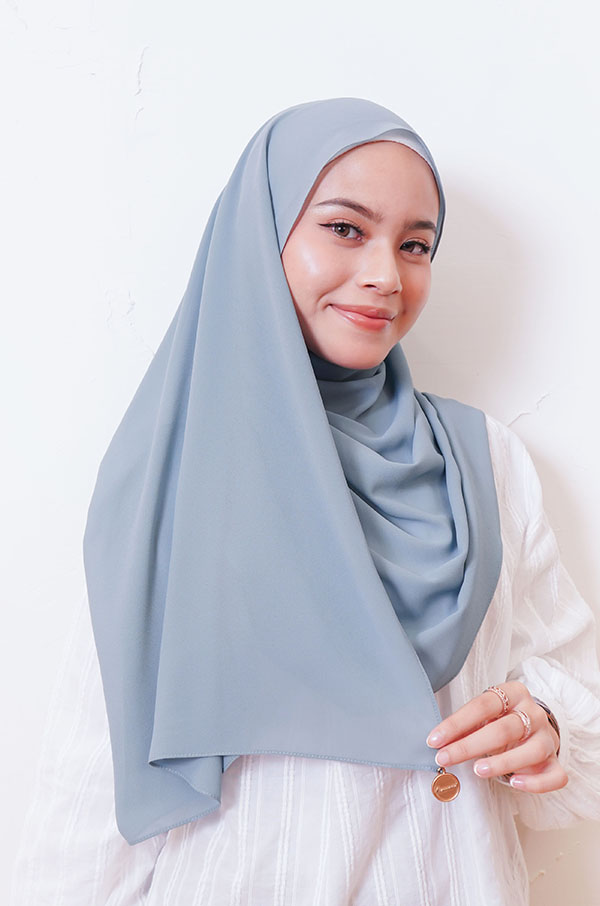 LIANA BASIC PLAIN SHAWL [DUSTY BLUE]