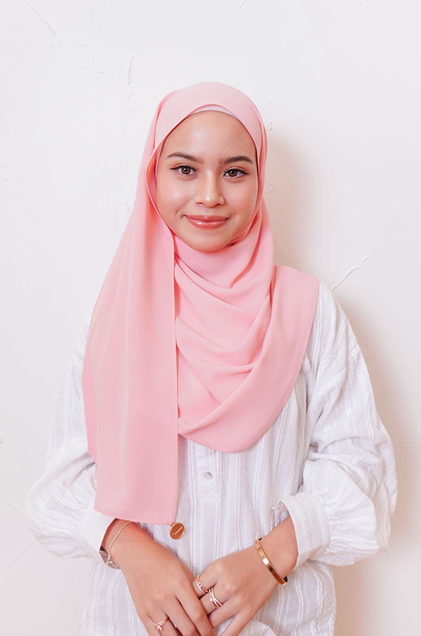 LIANA BASIC PLAIN SHAWL [PASTEL MELON]