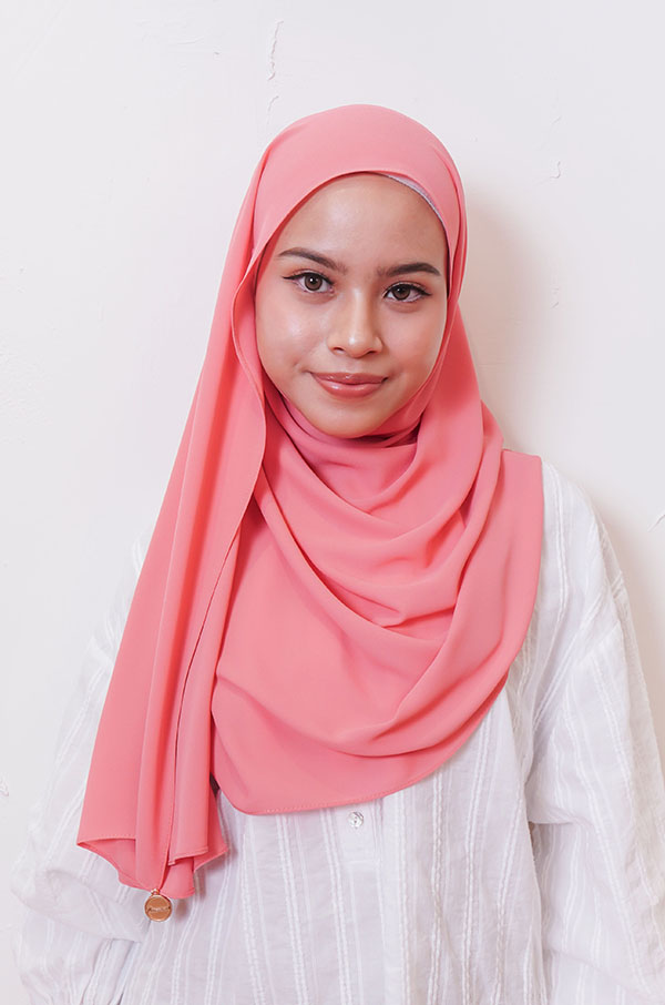 LIANA BASIC PLAIN SHAWL [SALMON PINK]