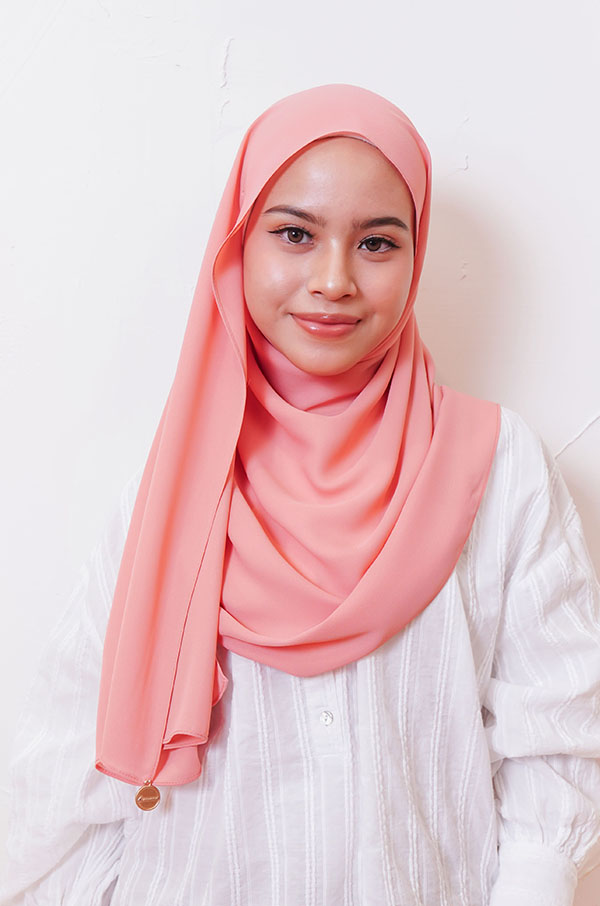 LIANA BASIC PLAIN SHAWL [YOUTHFUL CORAL]
