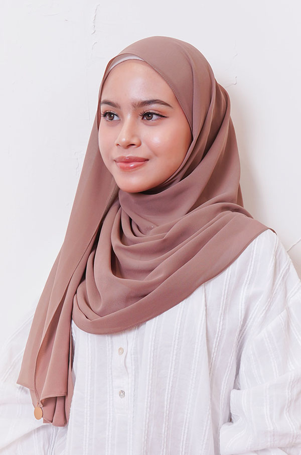 LIANA BASIC PLAIN SHAWL [FOREST BROWN]