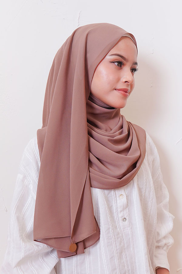 LIANA BASIC PLAIN SHAWL [FOREST BROWN]