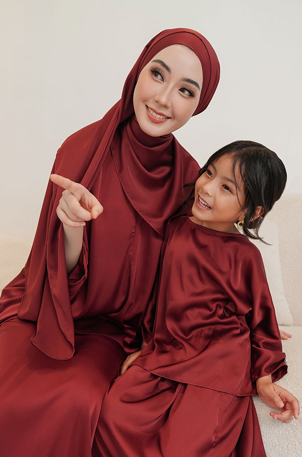 5154 LITTE NATALIE KIDS SET (MAROONRED)