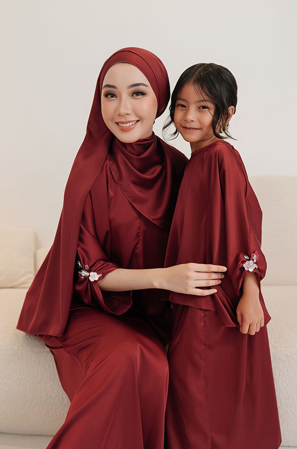 5180 LITTE NATALIE KIDS SET (MAROONRED)