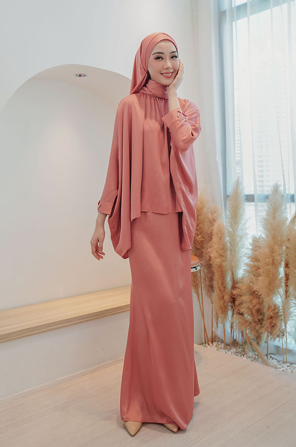 ALYSSA KURUNG MODERN (CORAL ORANGE)
