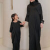 4234 LITTLE ADELYNN LONG CAFTAN SET- MIDNIGHT BLACK