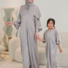 LITTLE ADELYNN LONG CAFTAN SET- SILVER GREY