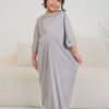 LITTLE ADELYNN LONG CAFTAN SET- SILVER GREY