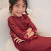 4990 LITTLE ADELYNN LONG CAFTAN SET- MAROON RED